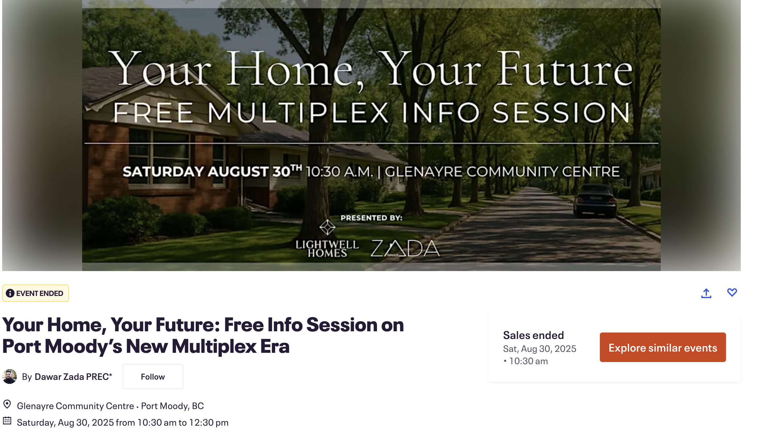 Your Home, Your Future — community info session at Glenayre Centre